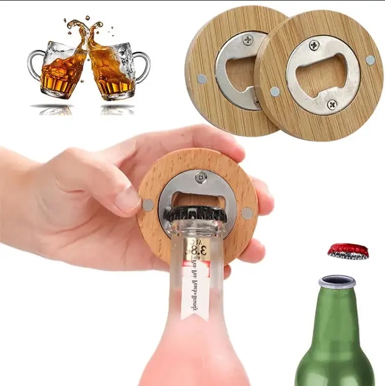 Wooden Bottle Opener With Fridge Magnet 1