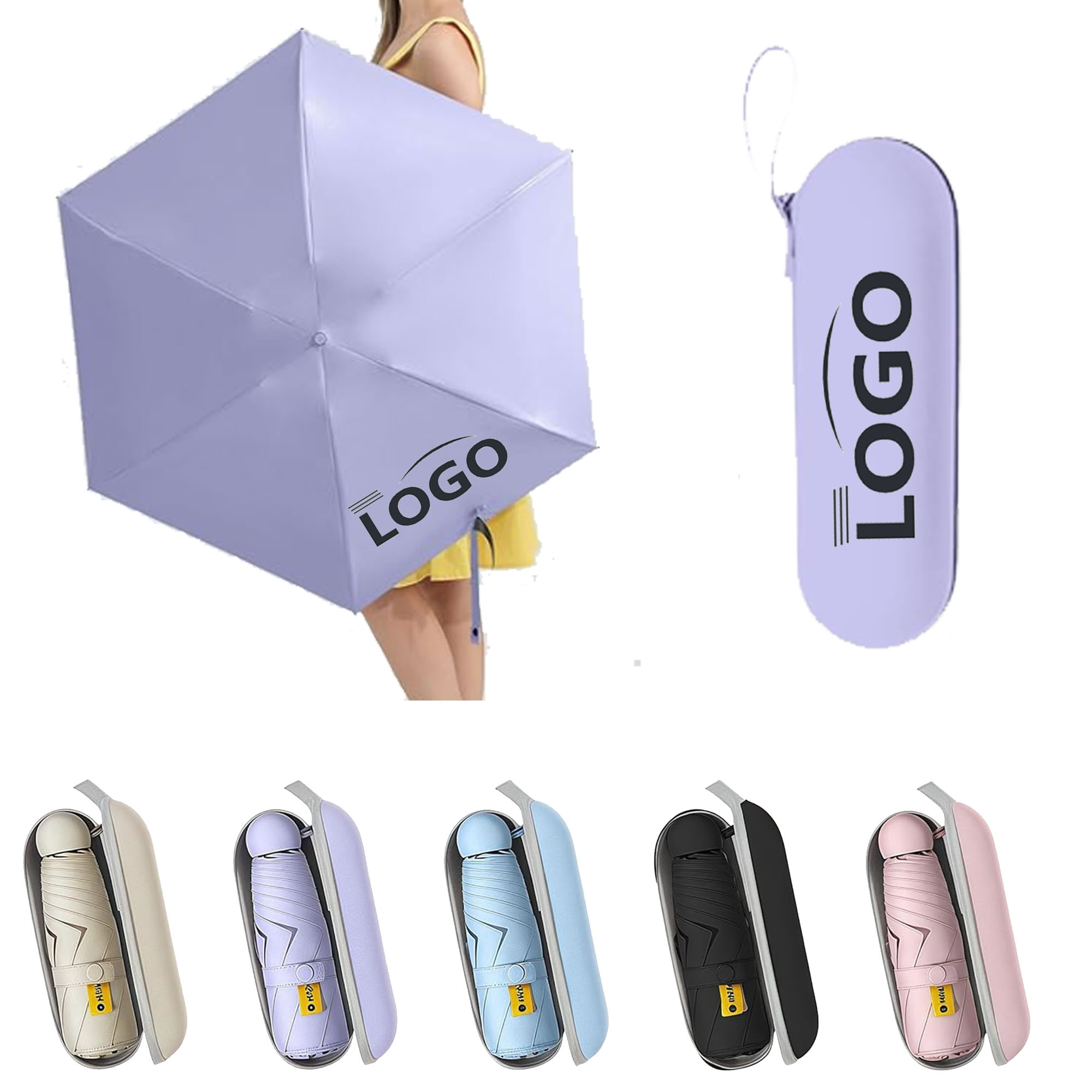 Mini Travel Sun Umbrella With Storage Case 3