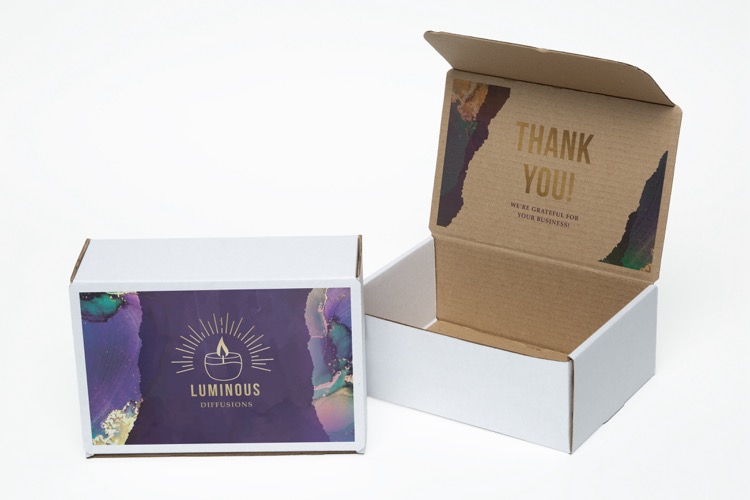 Full Color White Display Mailer Box w/2 Sided Imprint (10" x 7" x 4")