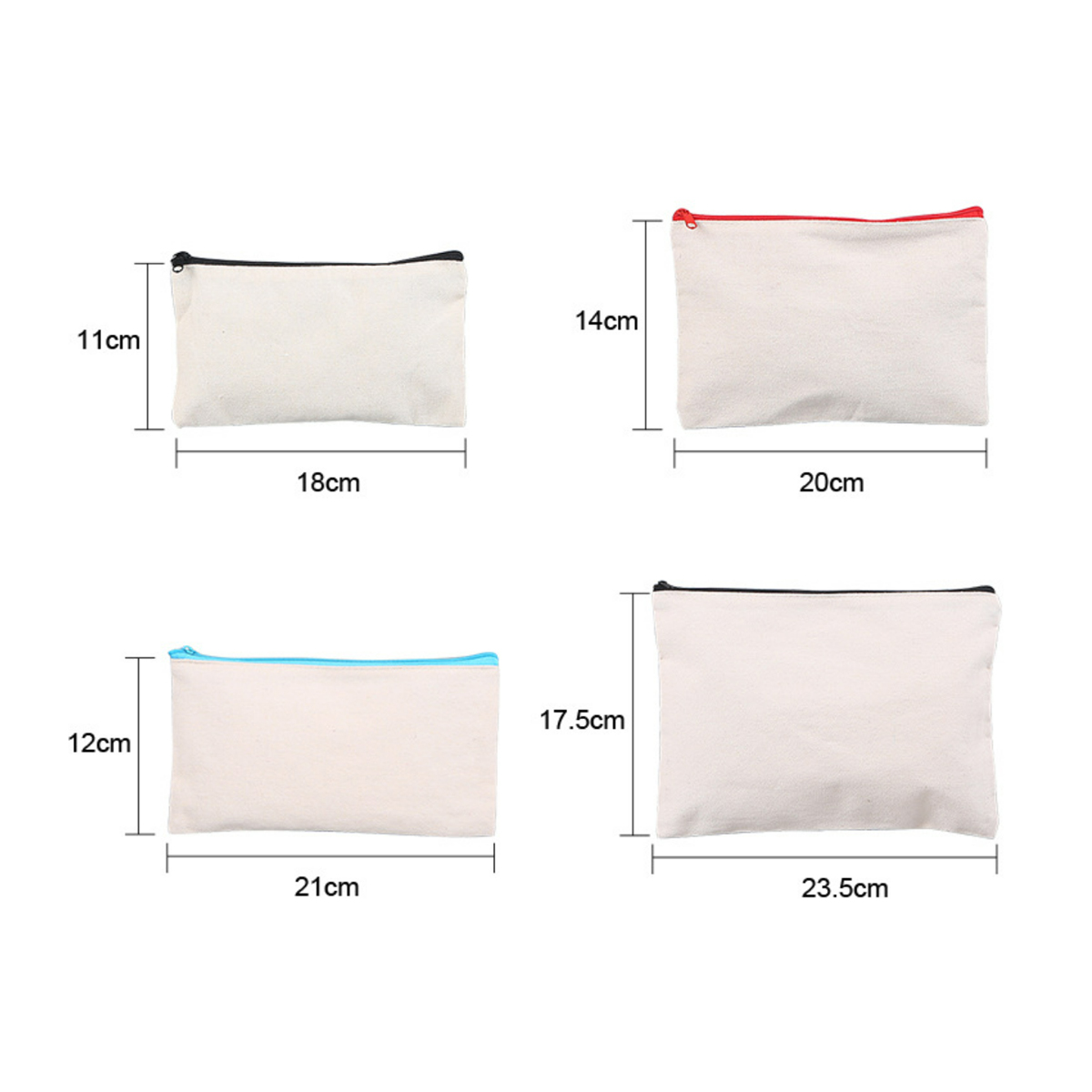 Cotton Canvas Zipper Pouch for Cosmetics and Travel 6