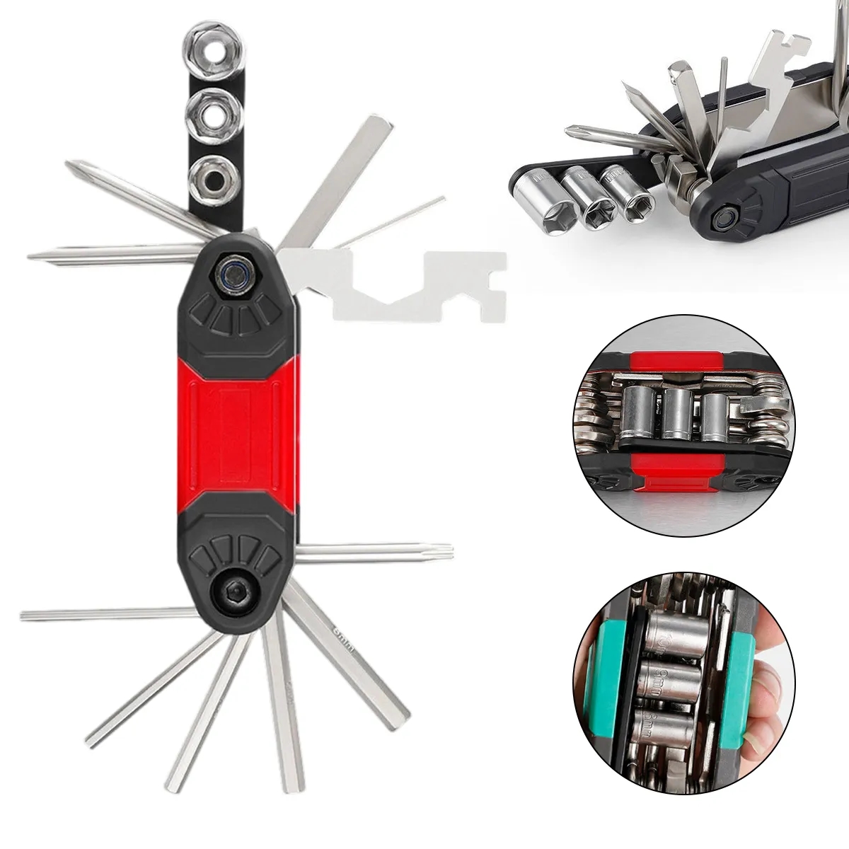 Multi Tool Folding Repair Kit With Hex Wrenches And Sockets 5
