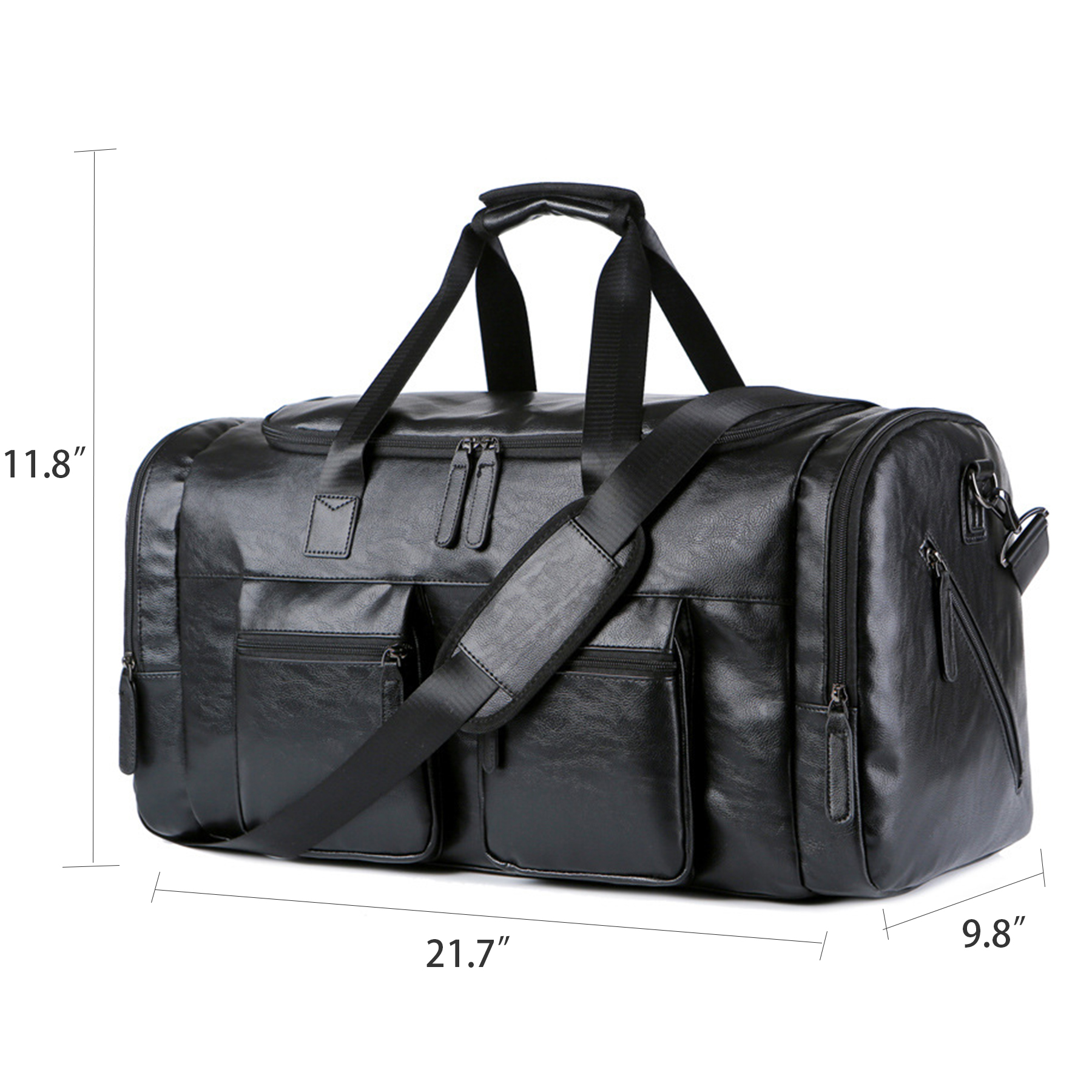 Pu Briefcase Men's Luggage Oversize Travel Duffel Bag 6