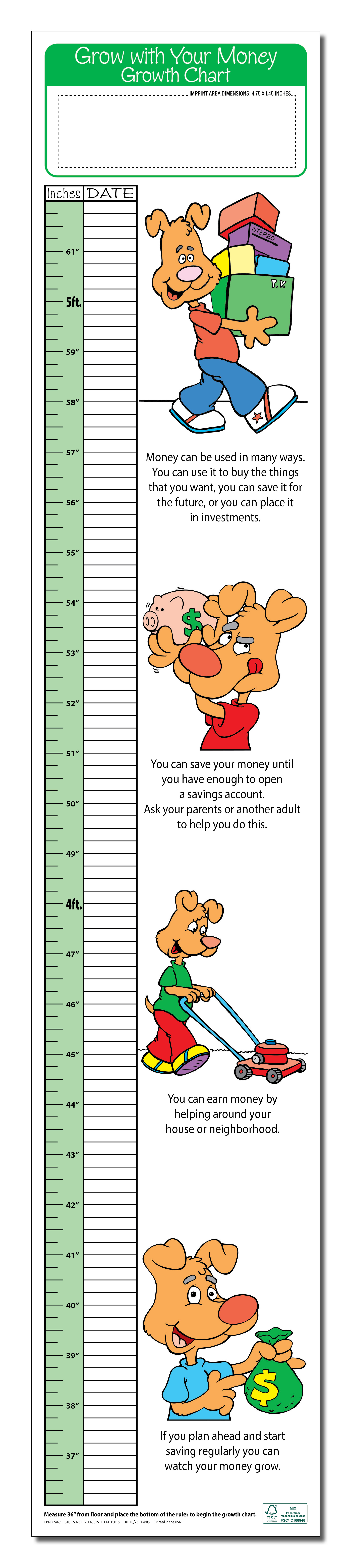 GROWTH CHART - Grow with your Money Children's Growth Chart 3