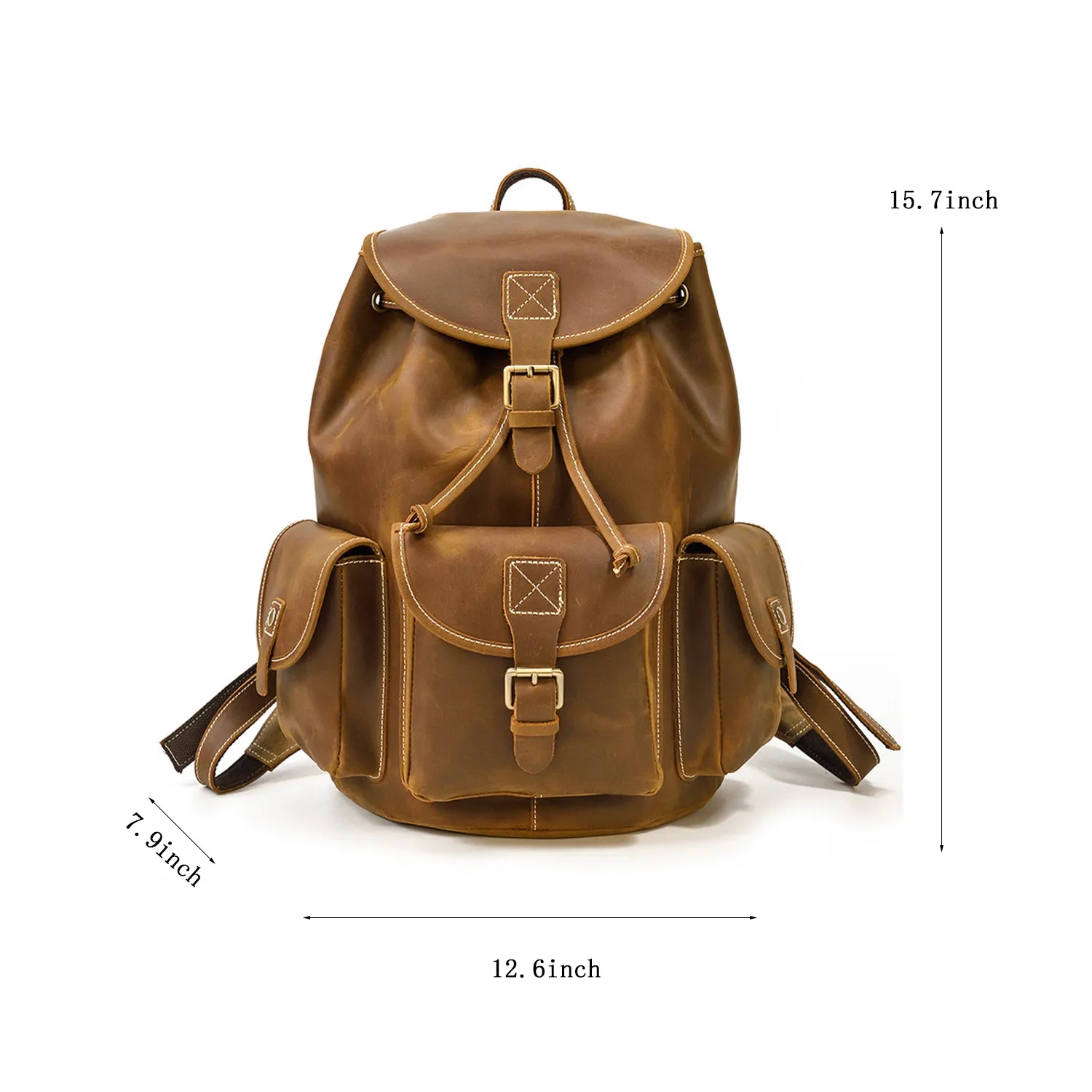 Vintage Leather Backpack for Travel 8
