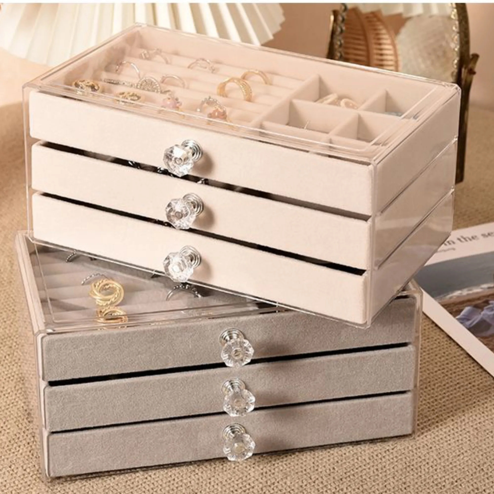 Multipurpose Drawer Jewelry Display Storage Box 3 Layer 5