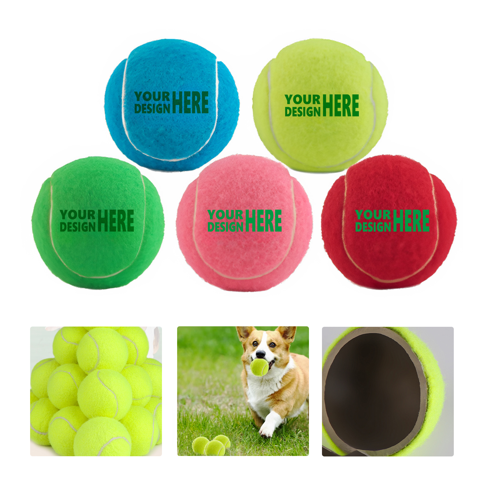 MOQ 50 Durable Dog Training Tennis Balls High Bounce 2