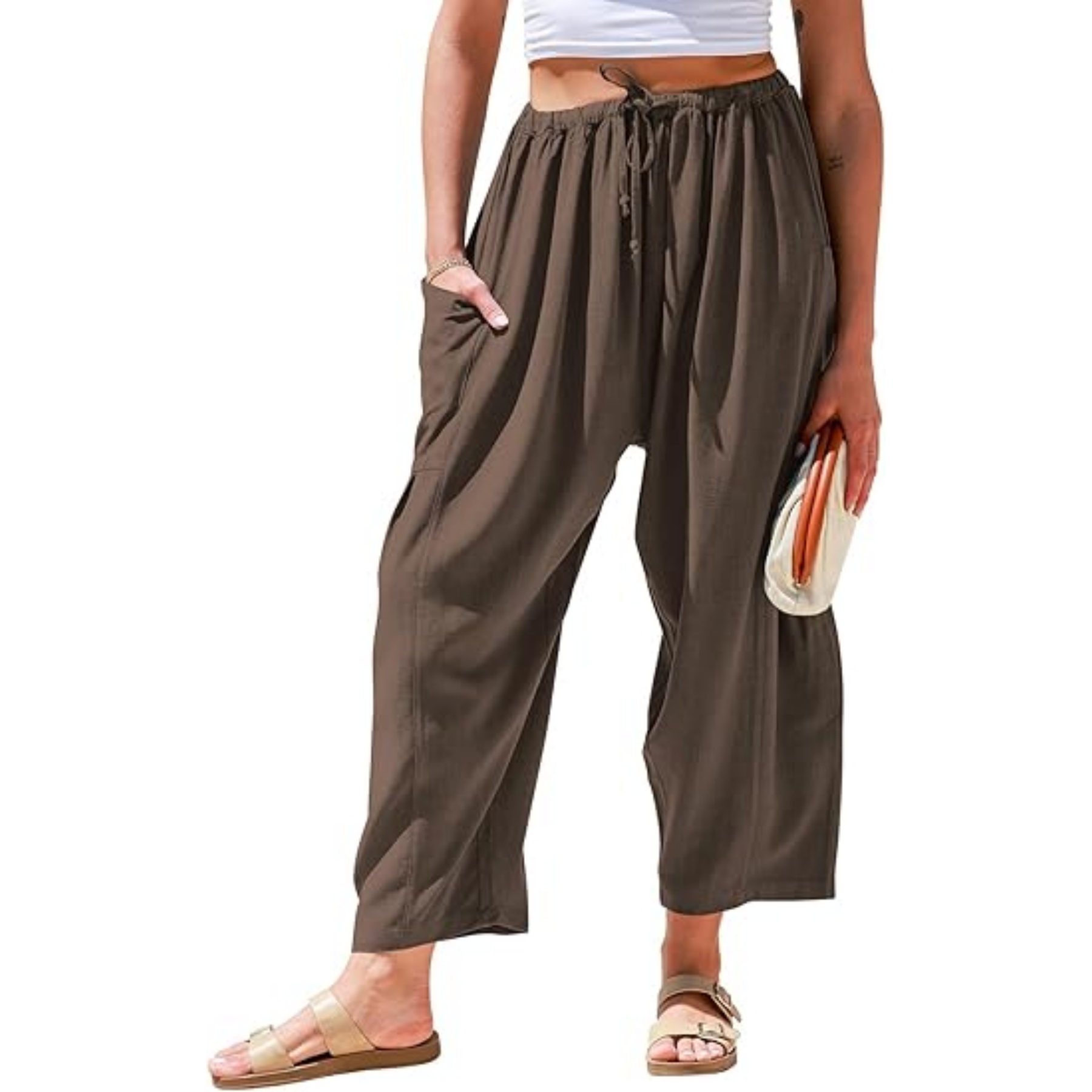 Women Linen Wide Leg Pants 15