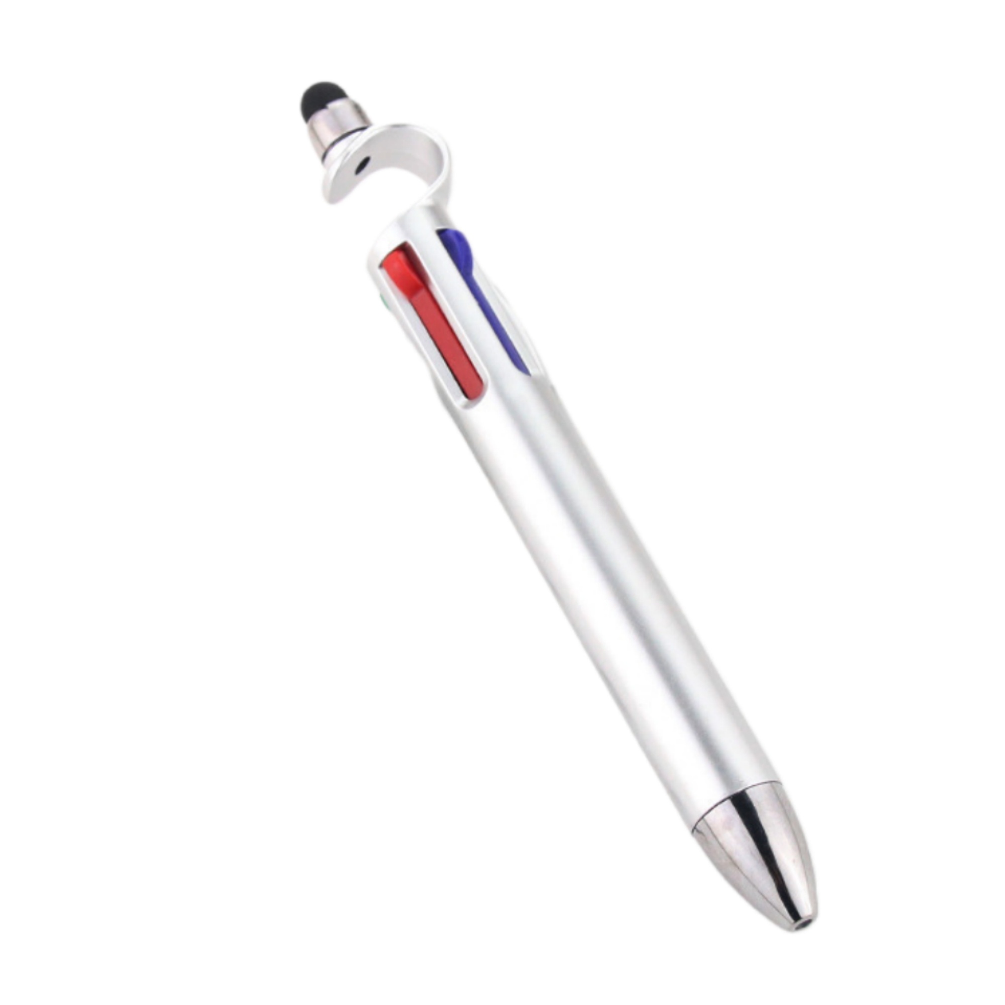 Multifunctional 4-Color Ballpoint Pens with Phone Holder + Stylue Pen 1