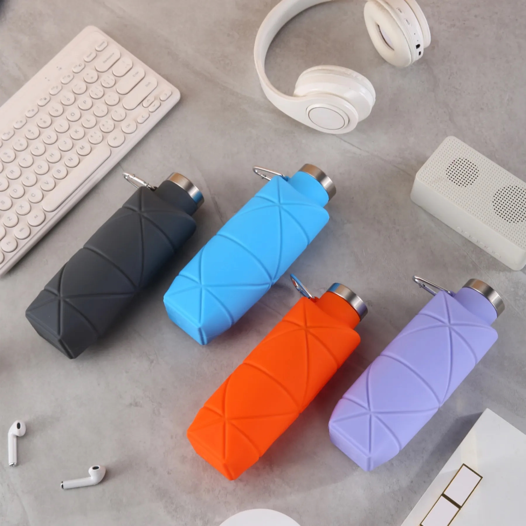 22oz Silicone Diamond Collapsible Water Bottle 3