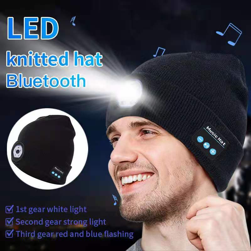 Wireless Bluetooth Beanie Hat With Light 3