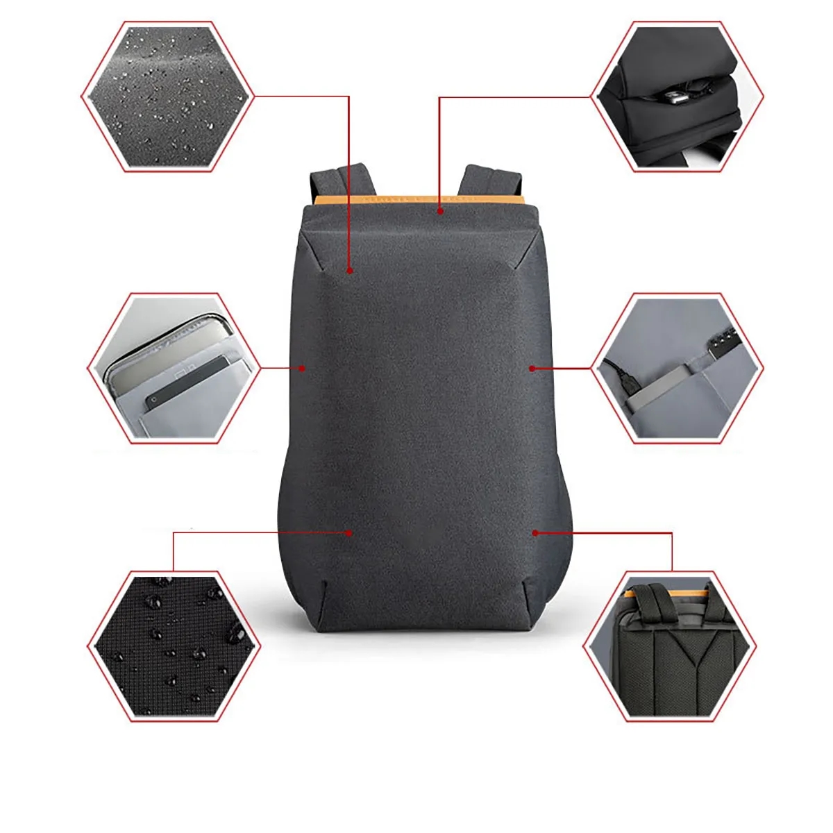 Simple Design Laptop Bag Anti Theft Backpack 5