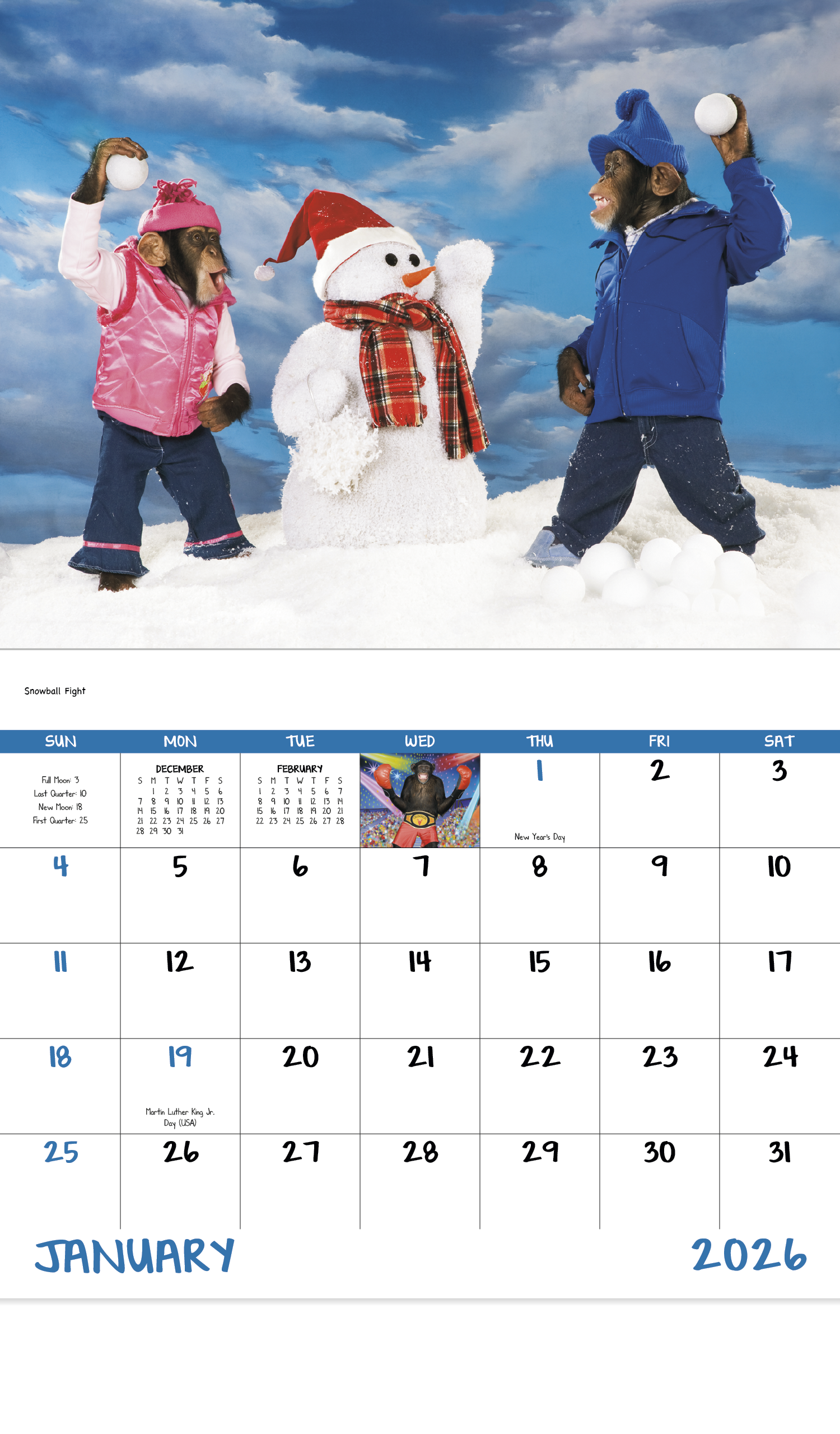 Good Value™ Monkey Mischief - Stapled Calendar 10