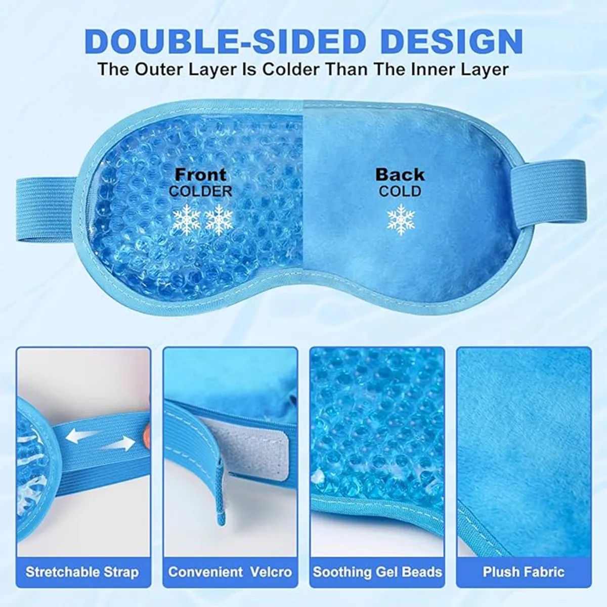 Unisex Sleeping Relaxing Stretchable Cooling Gel Eye Mask 3