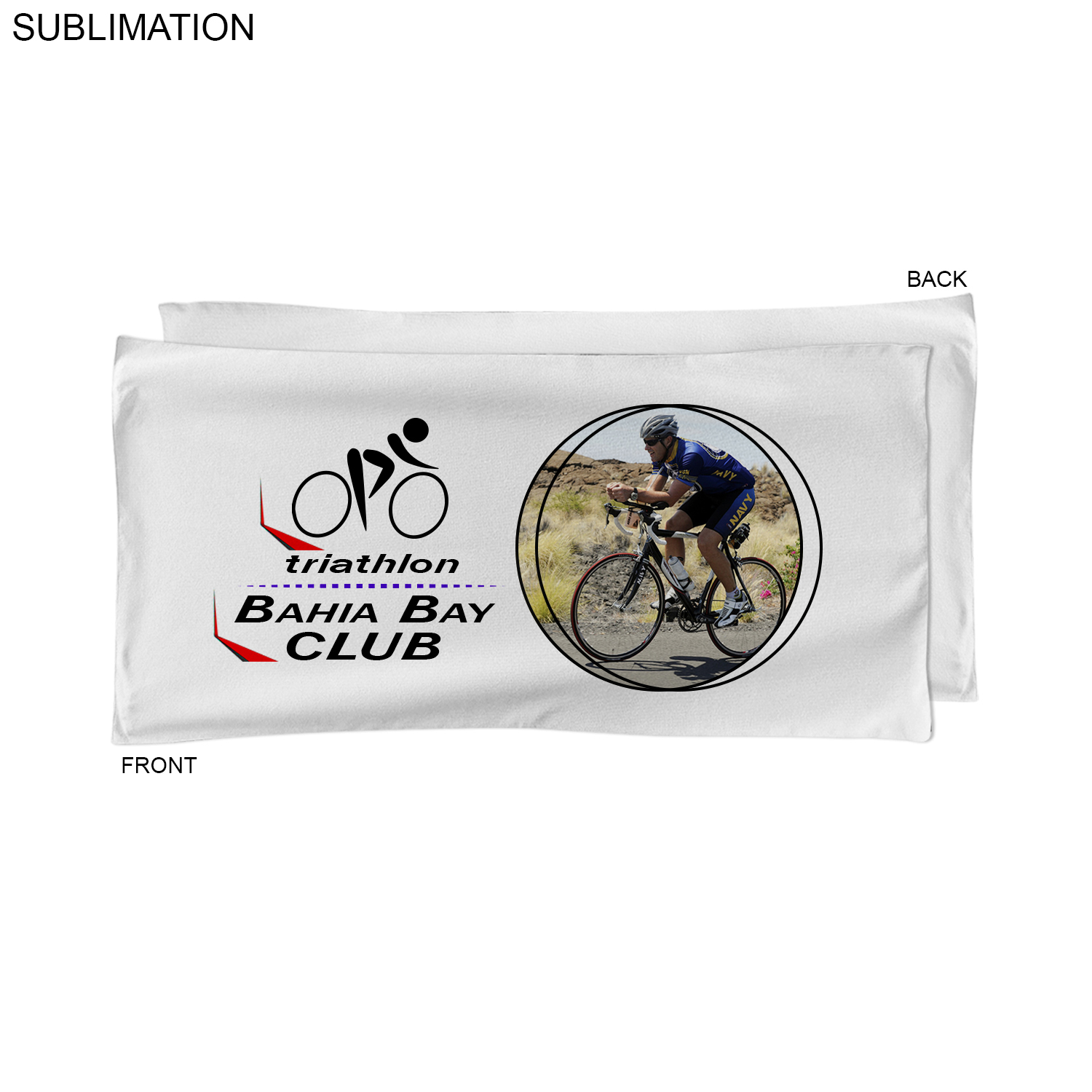 Absorbent Microfiber Dri-Lite Terry White Cycling Towel, 20x40, Sublimated Full color Logo 4