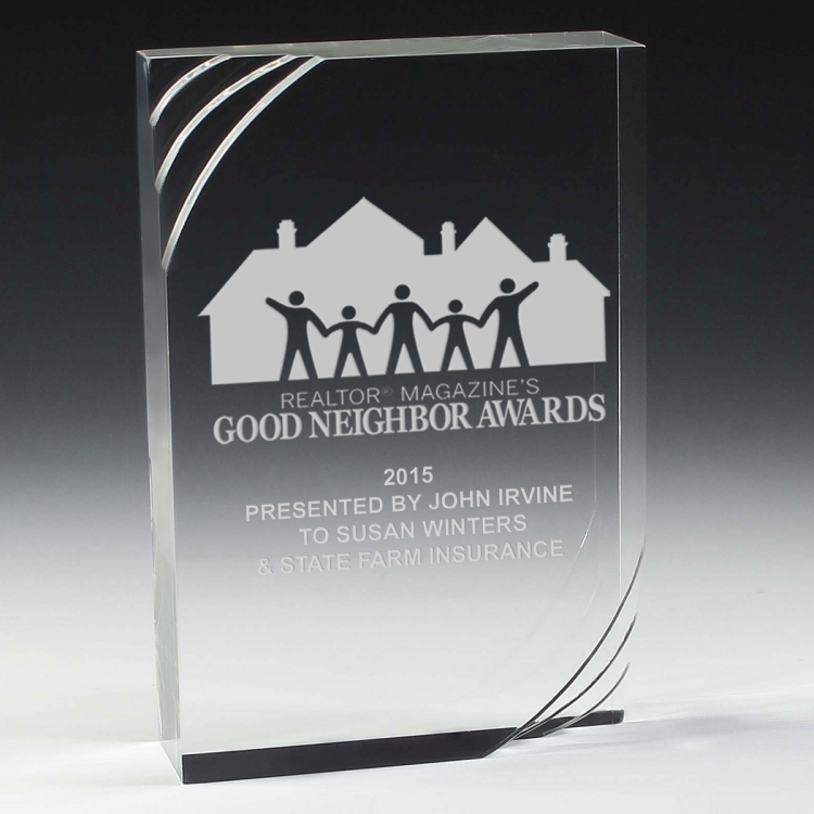 1 1/4" Thick Freestanding Acrylic Awards - 6" 1