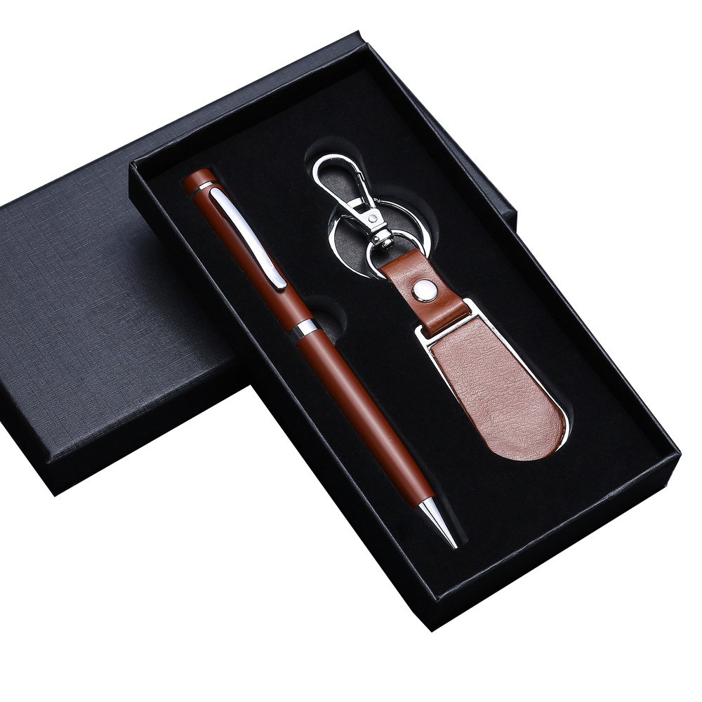 2-Piece Gift Set Metal Signature Pen and Key Chain 2