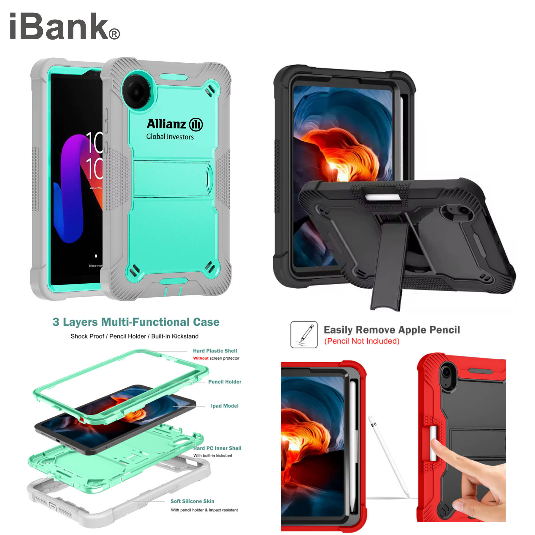 iBank ® Shockproof Case for iPad Mini 7 (A17 Pro) 2024 / Mini 6 8.3" 1
