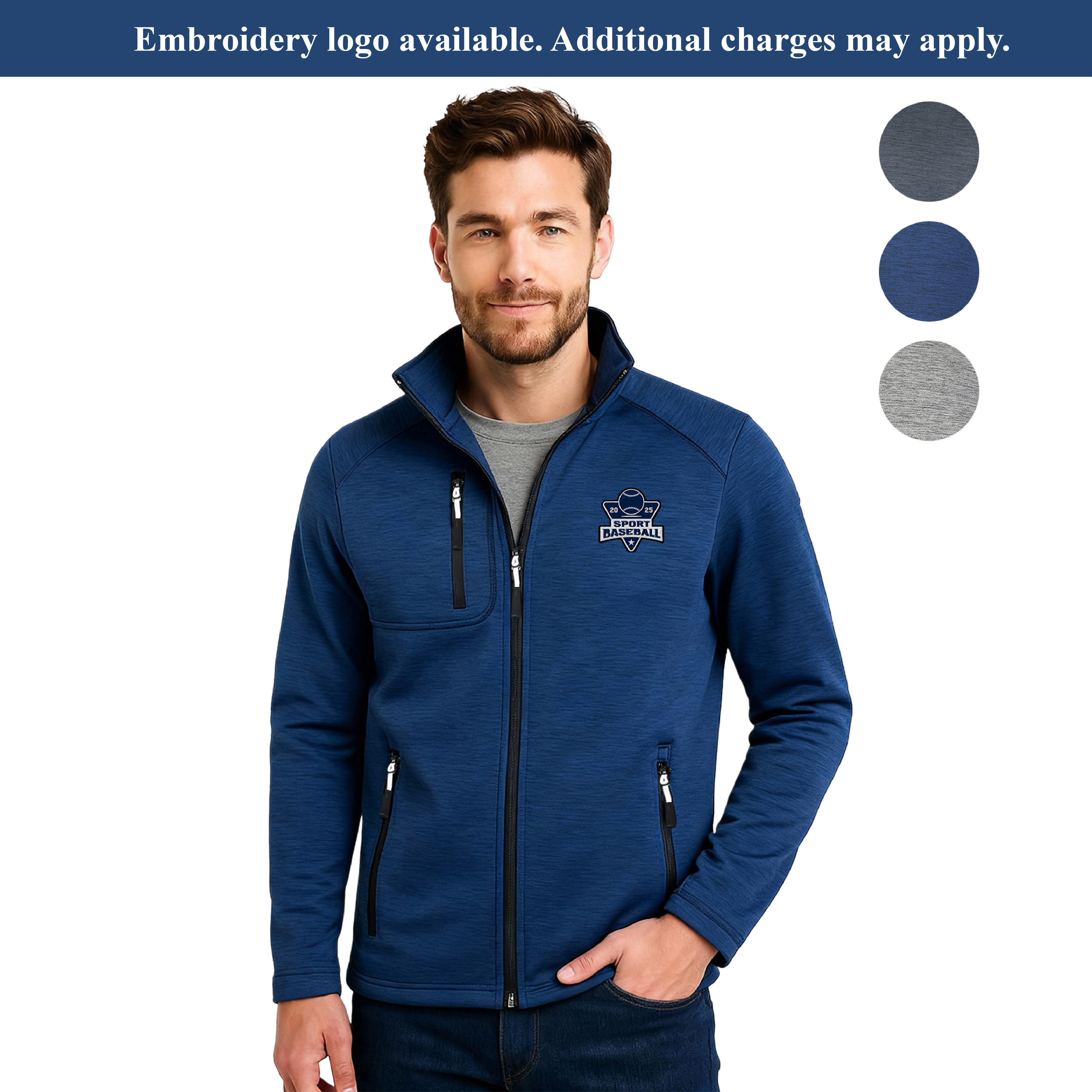 Men's Full-Zip Sweater Fleece Jacket with Chest Pocket 19