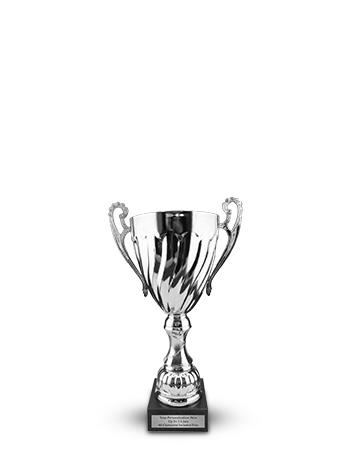 Cup Trophy: 12" Classic Italy style SILVER Metal c 1