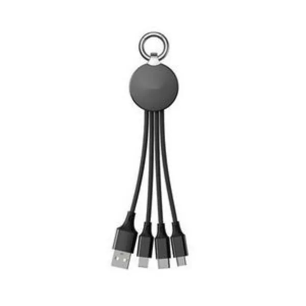 LED Light Up 3 in 1 Charging Cable with Keychain 2