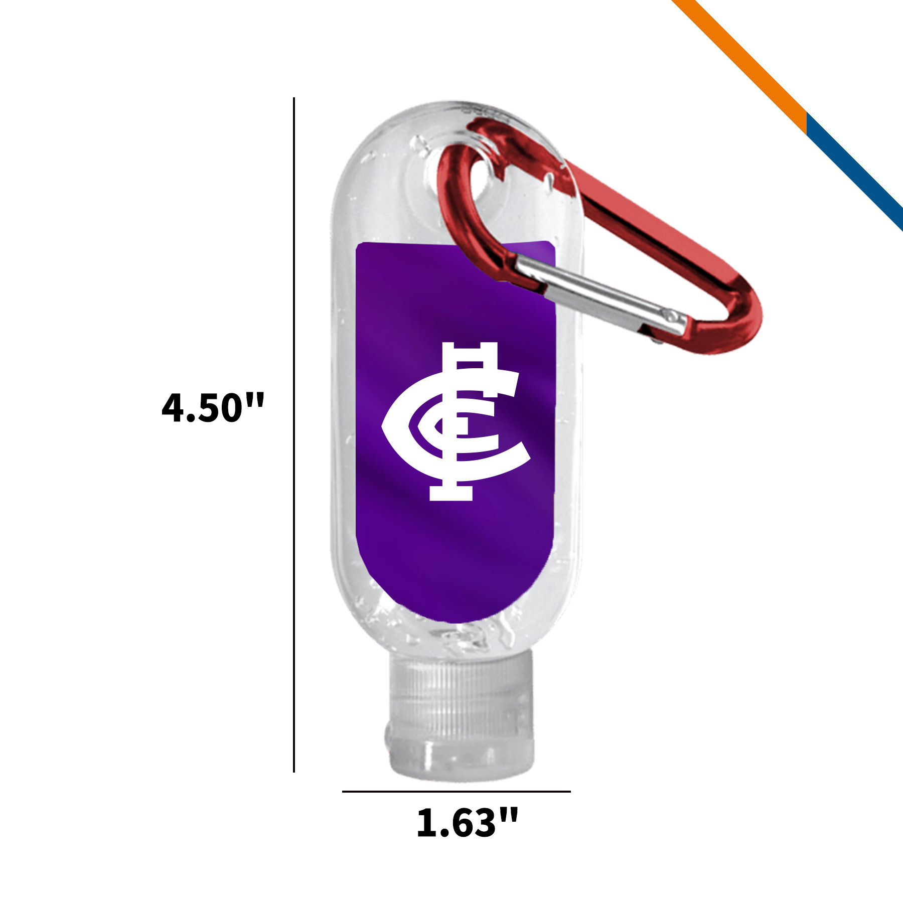 PureVibe Clear Bottle Clear Sanitizer With Carabiner - 1.9 OZ. 6