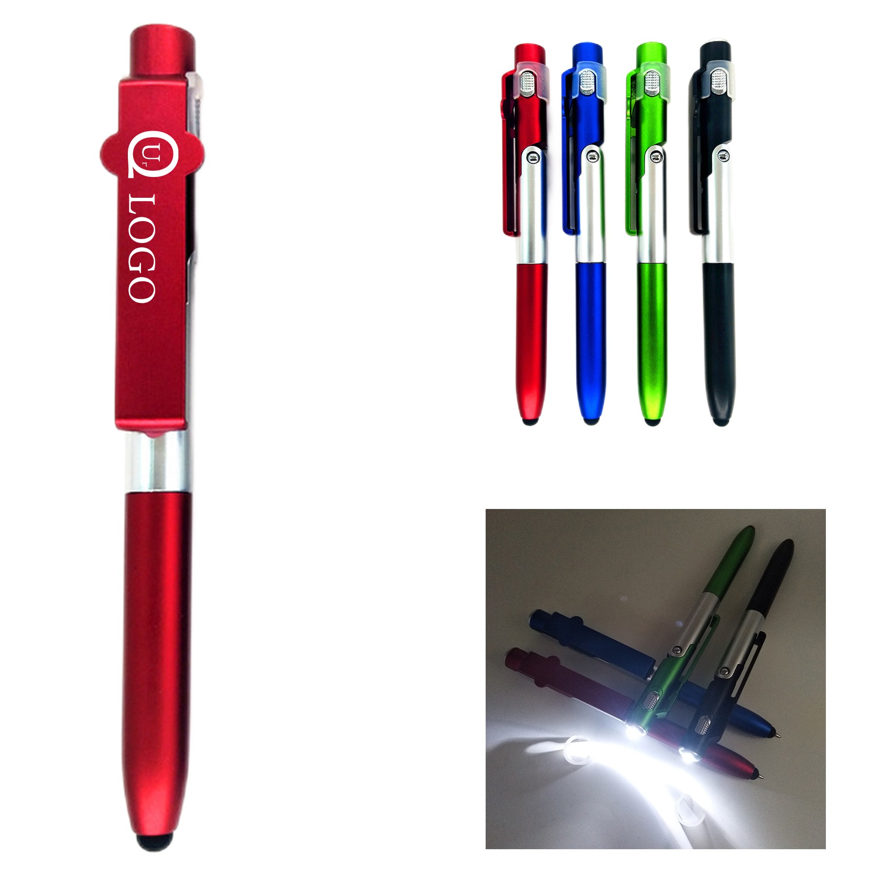 Led Flashlight Stylus Ballpoint Pen