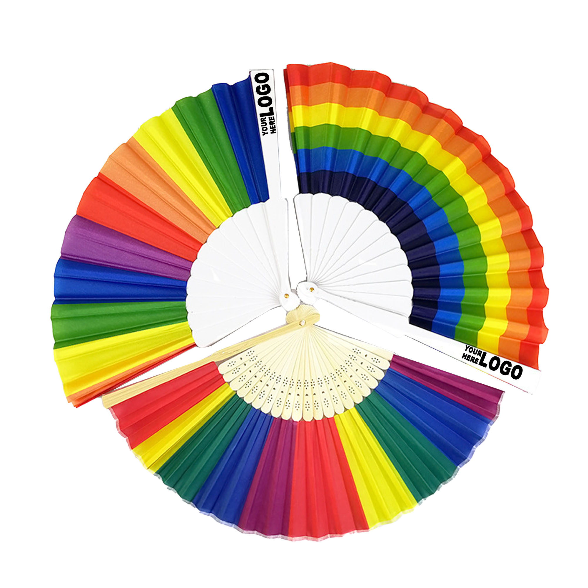 Sturdy Branded Portable Rainbow Hand Fan 1