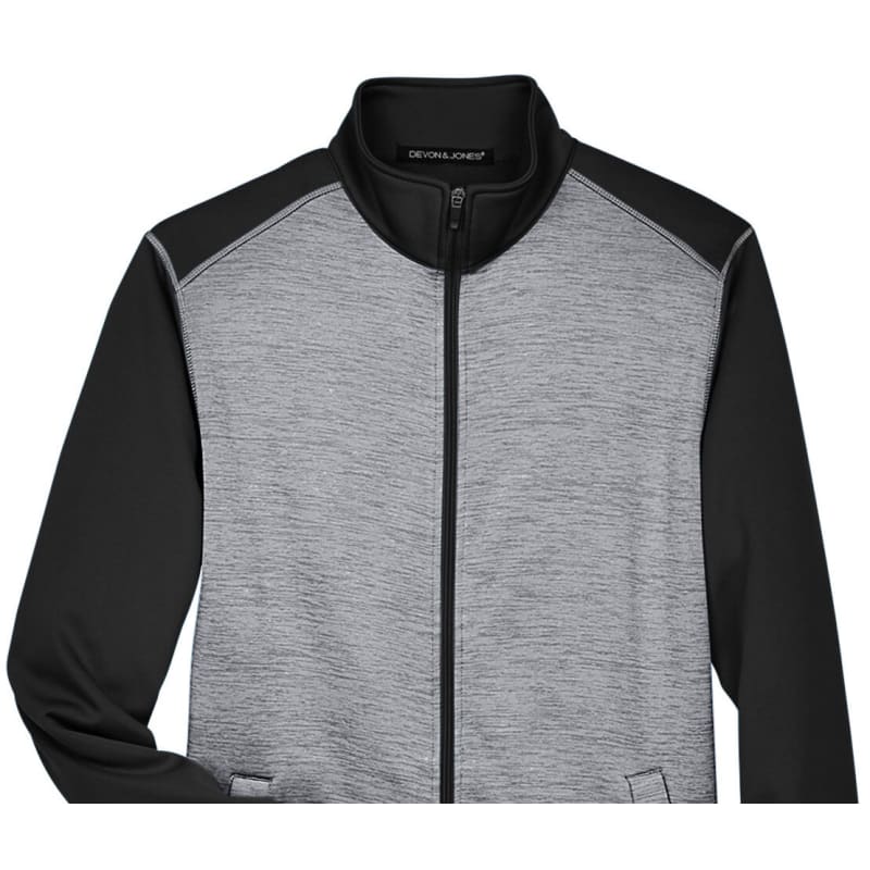 Devon & Jones Men's Newbury Colorblock Mélange Fleece Full-Zip 3