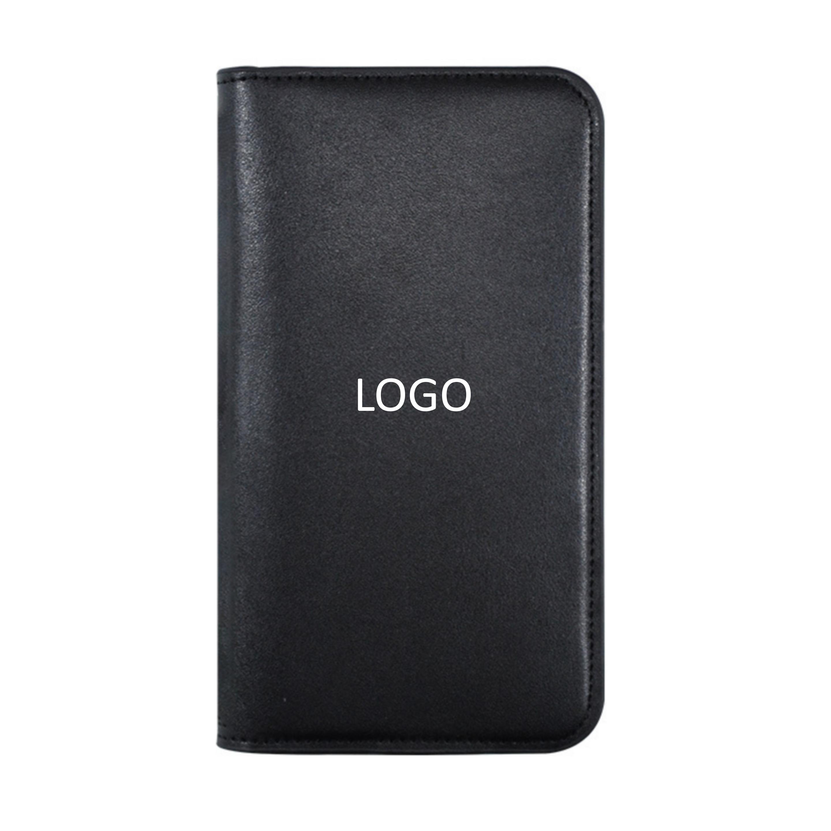 Leather case wallet wireless charging power bank 1