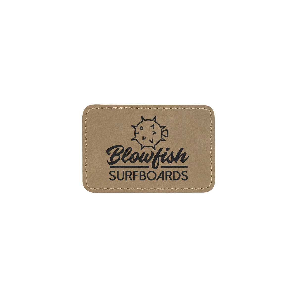 3" x 2" Light Brown Leatherette Rectangular Patch with Adhesive