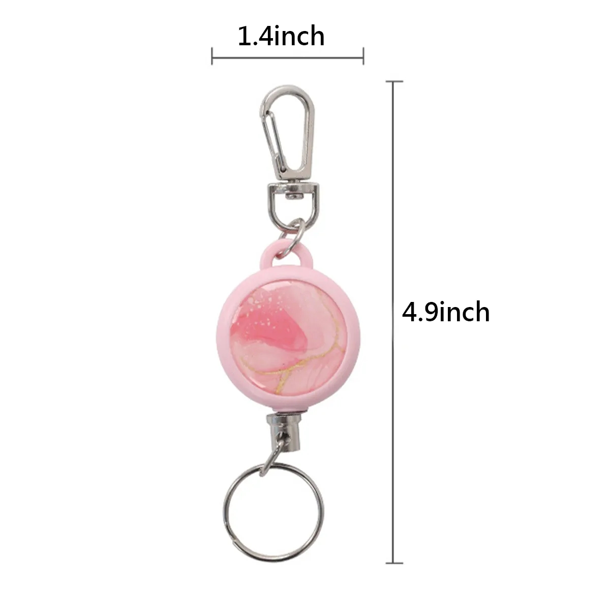 Retractable Keychain Badge Reel Carabiner Ski Pass Holder 6