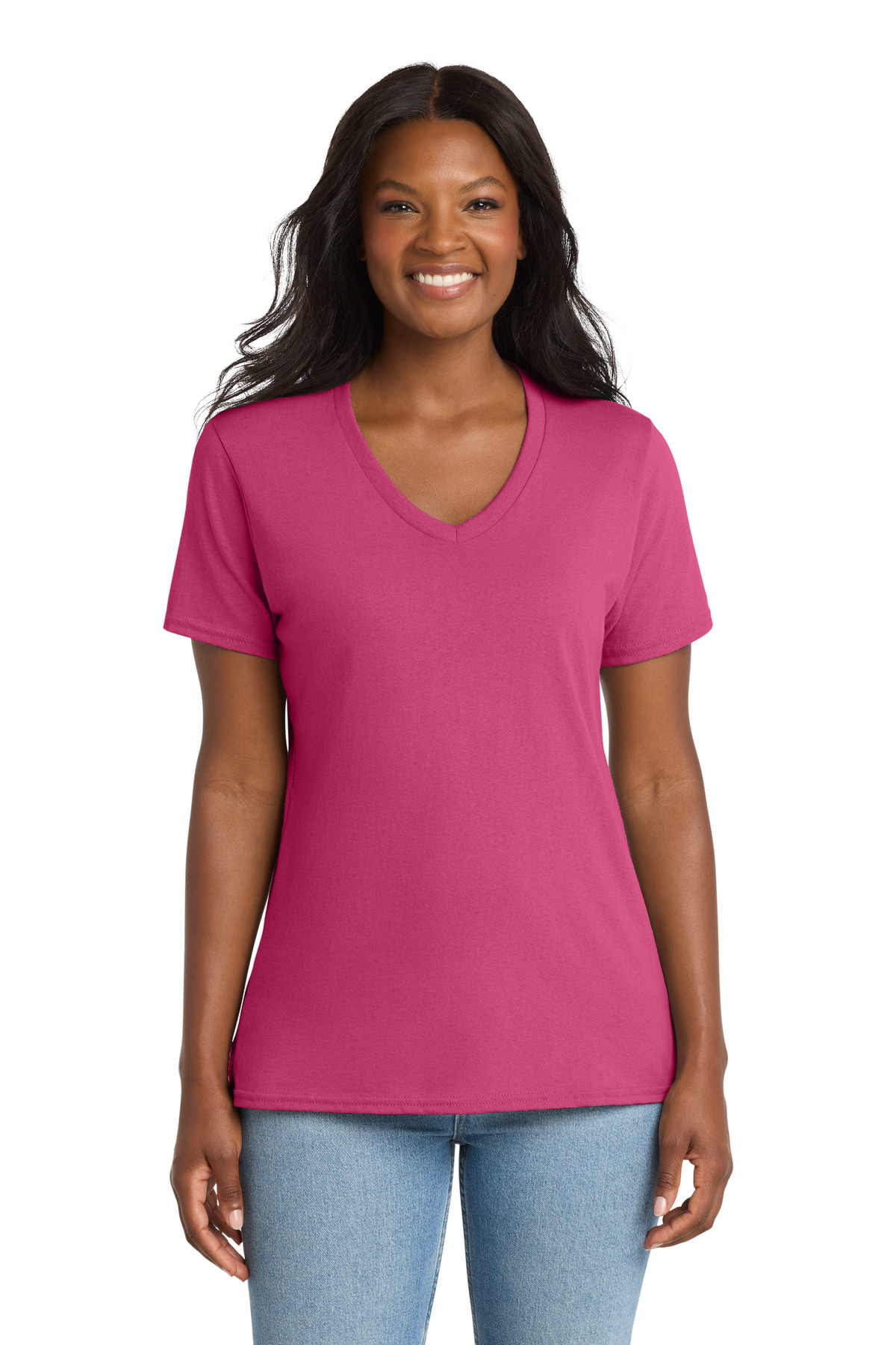 Port & Co Women's Core Cotton V-Neck Tee. LPC54V 116