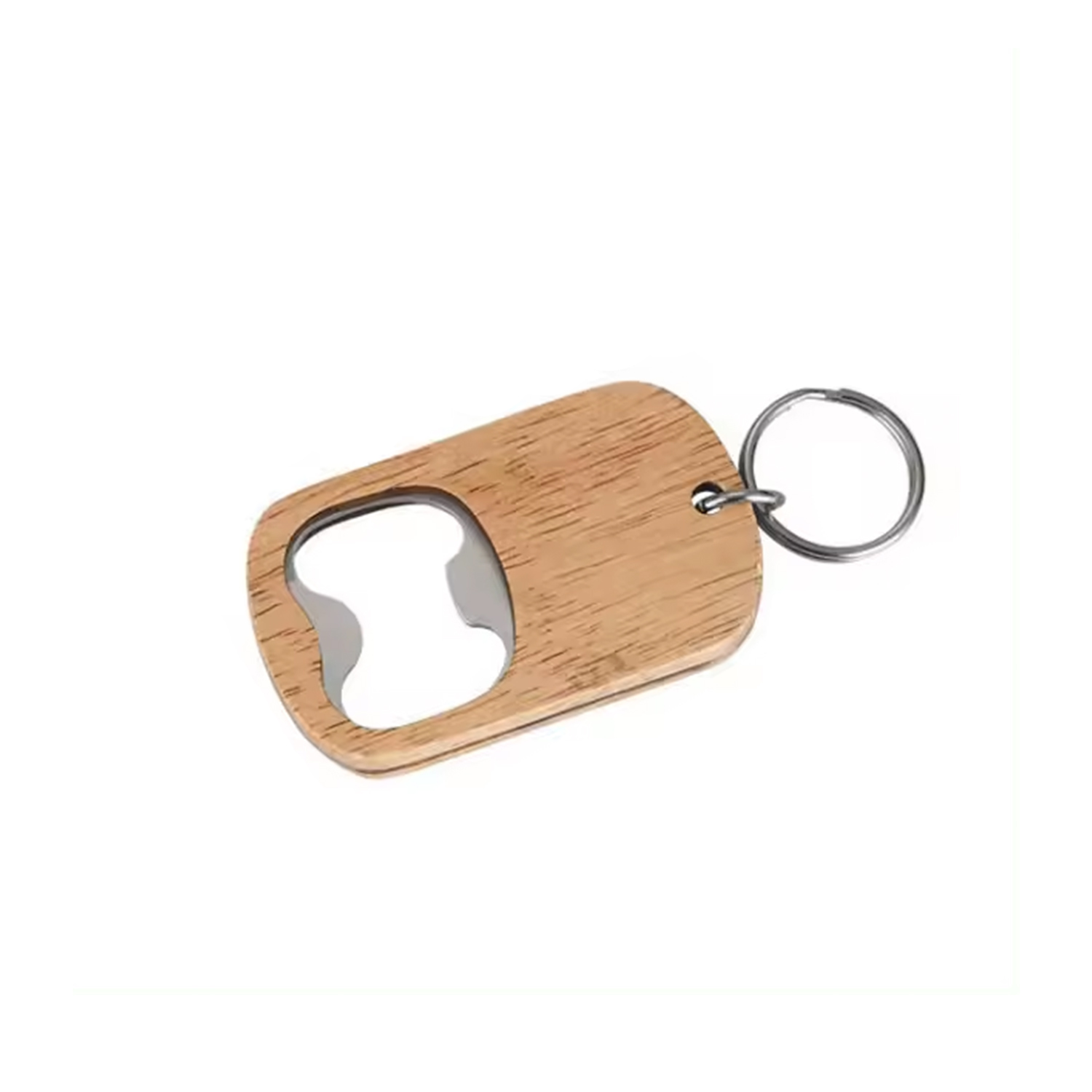 2-in-1 Wooden Bottle Opener Keychain 3