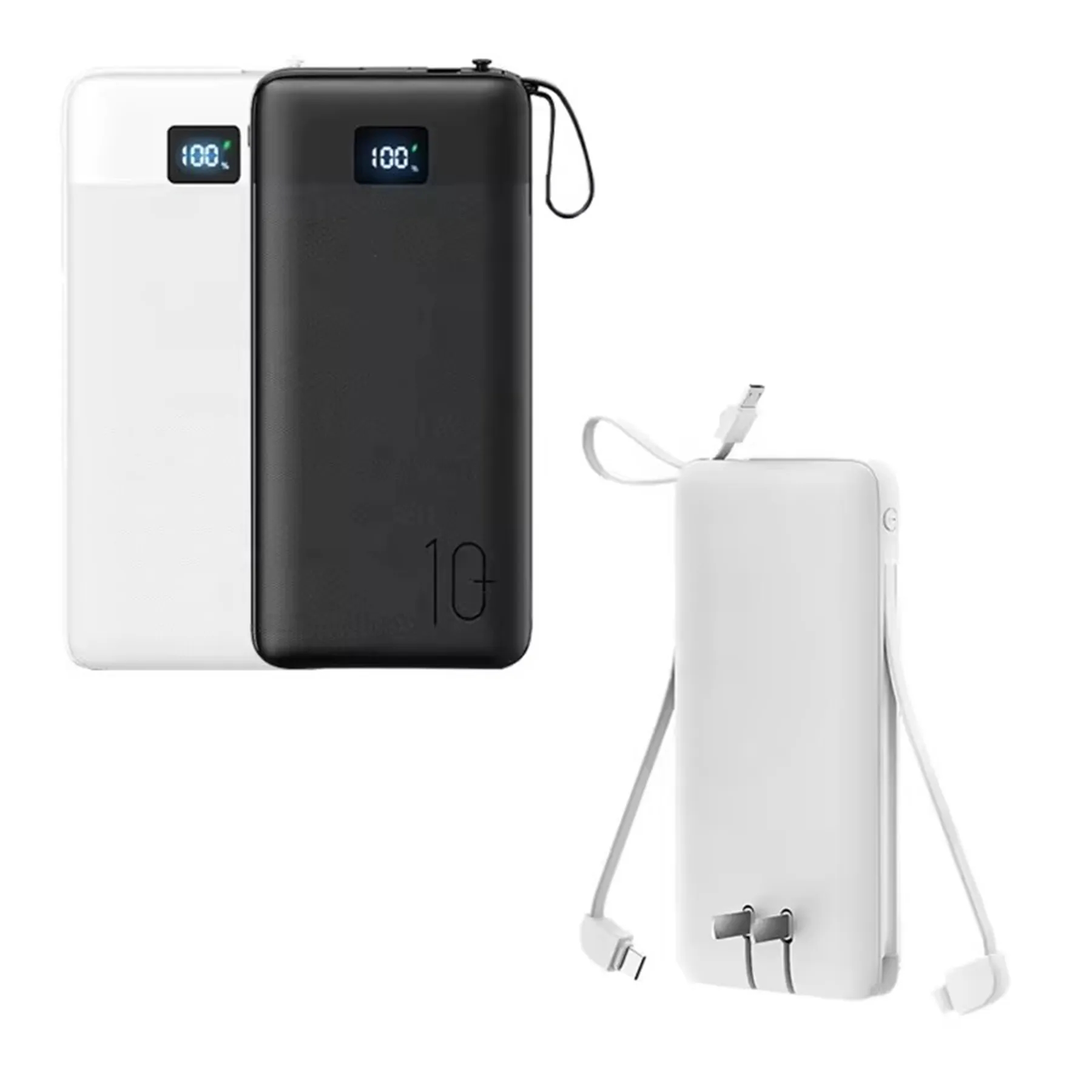 10000 mAh Built-in Charging Cables Power Bank with Plug 6