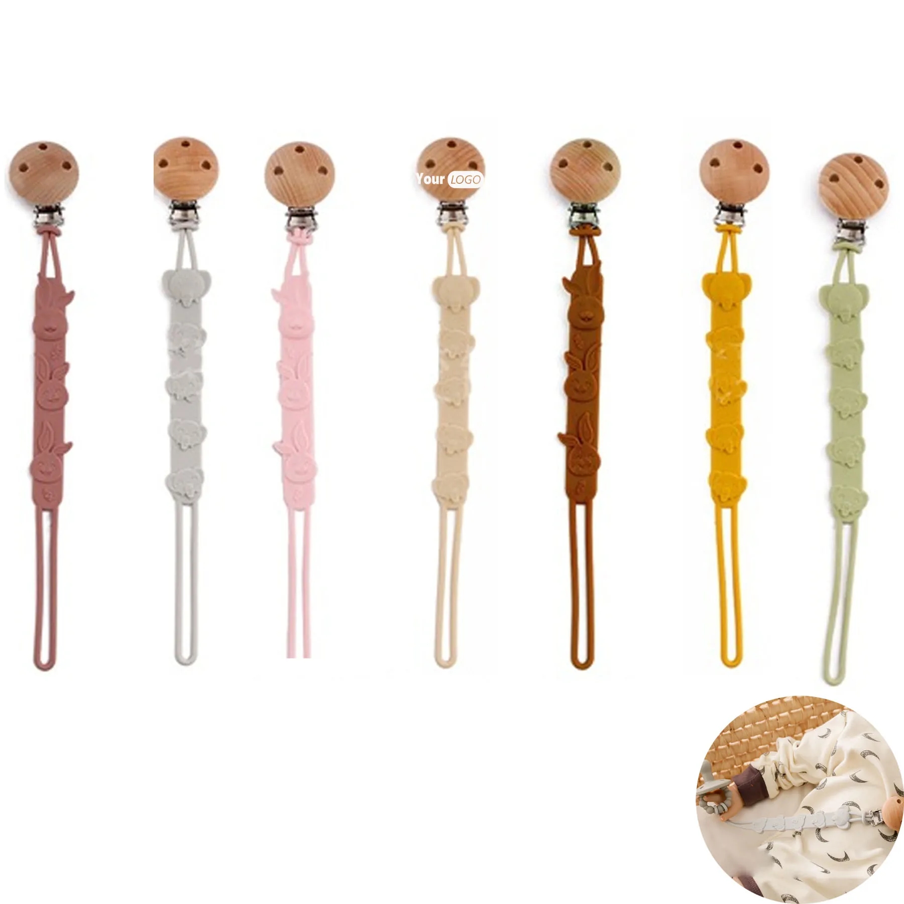 Beech Three Hole Pacifier Chain 3