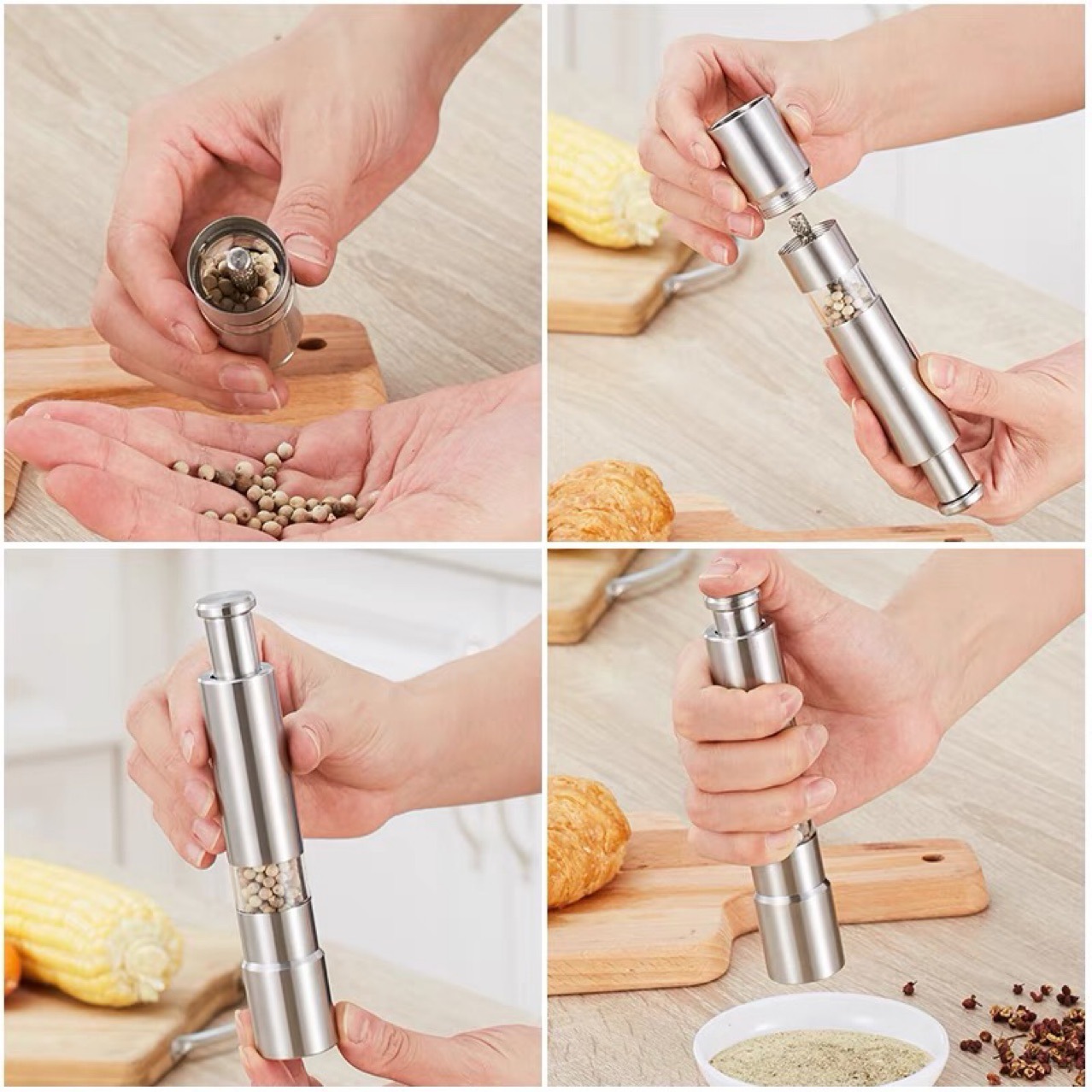 One Hand Press Spice Grinder 2