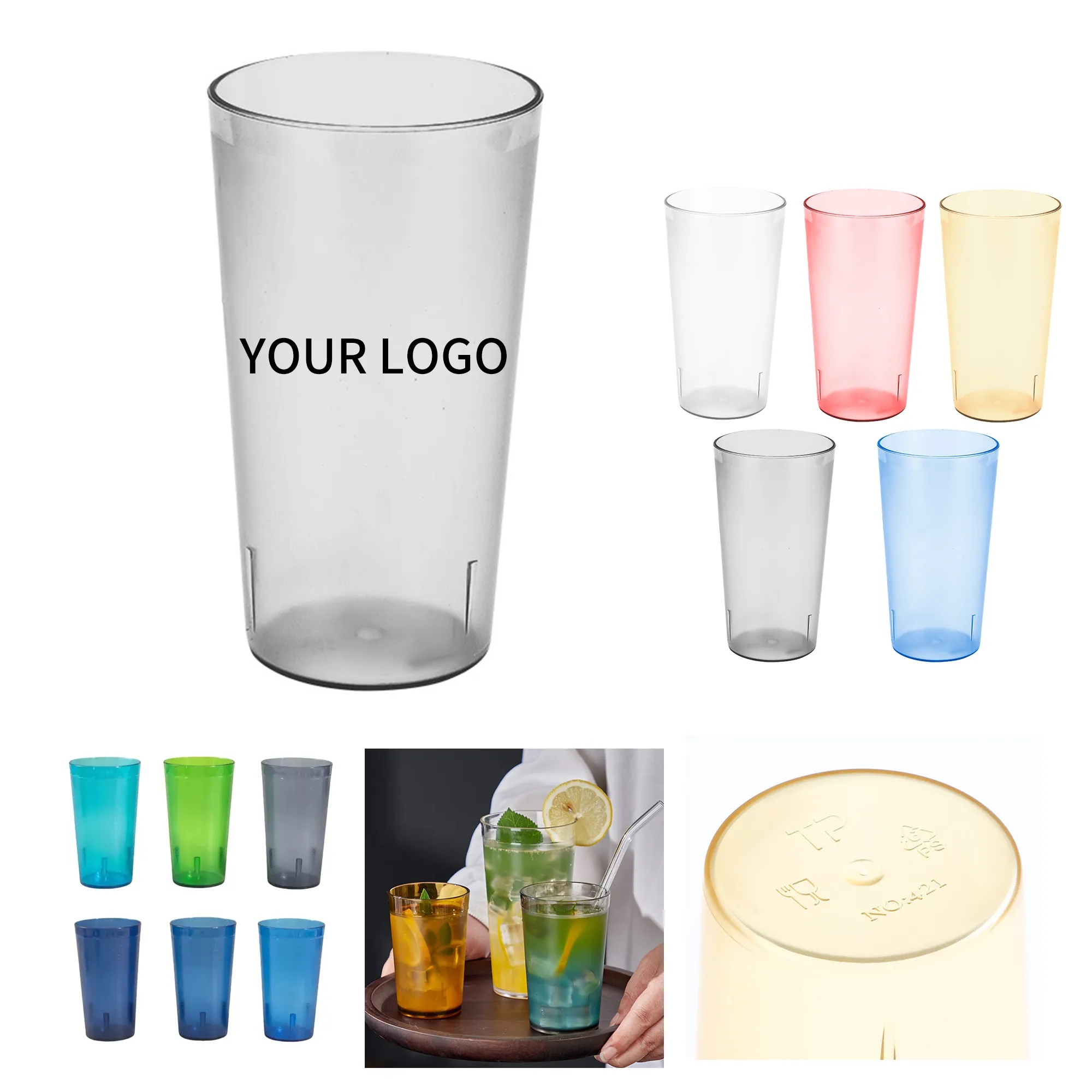 14oz Plastic Drinking Cup Stackable 2