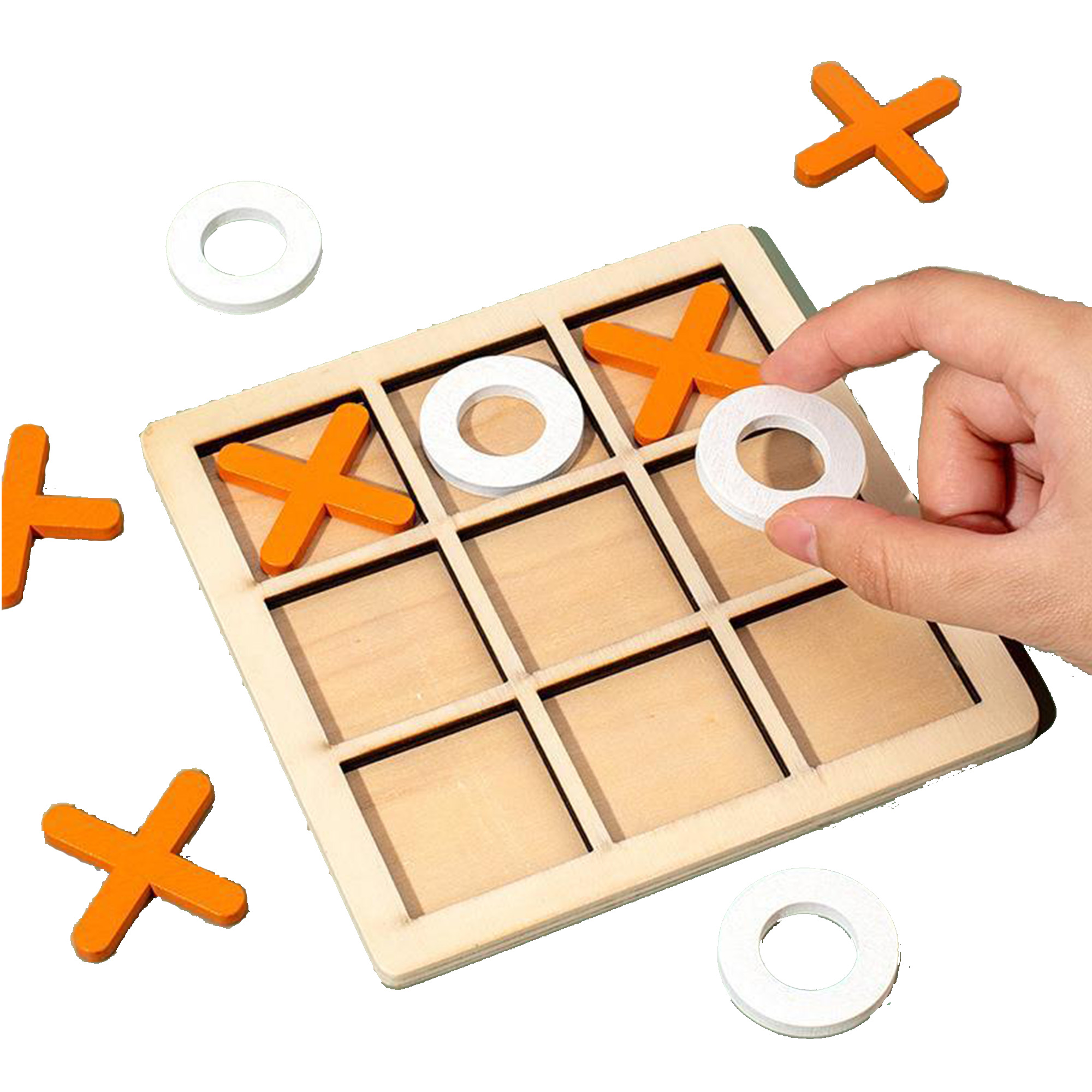 Fun Educational Wooden Tic Tac Toe Tabletop Toy 3