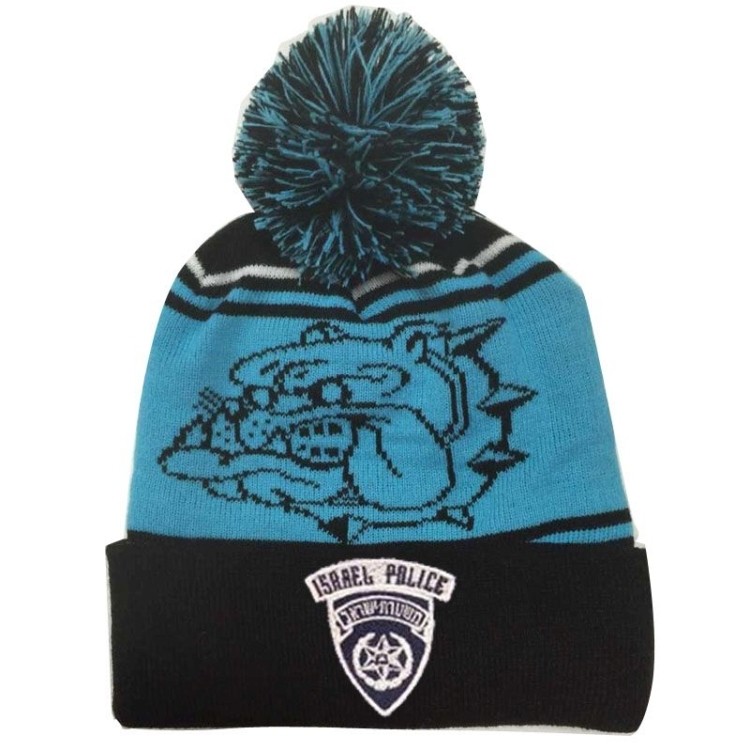 Knitted Beanie with POMS 2