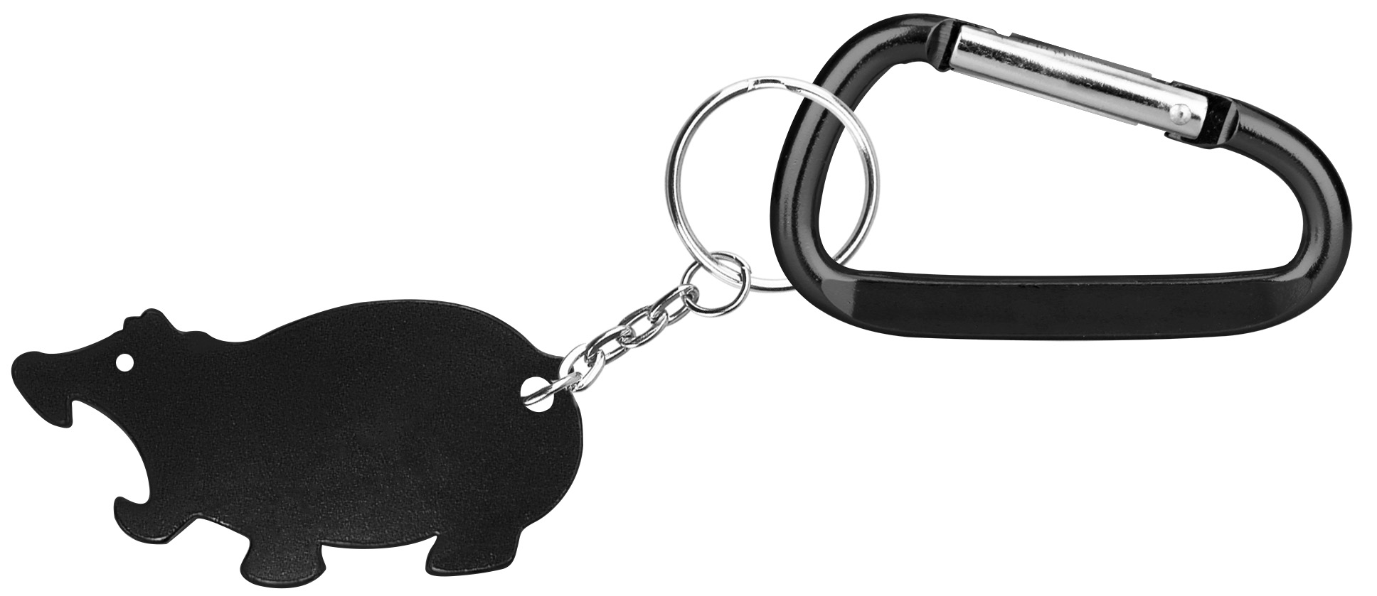 Jumbo size hippo shape bottle opener with key chain & Carabiner 2