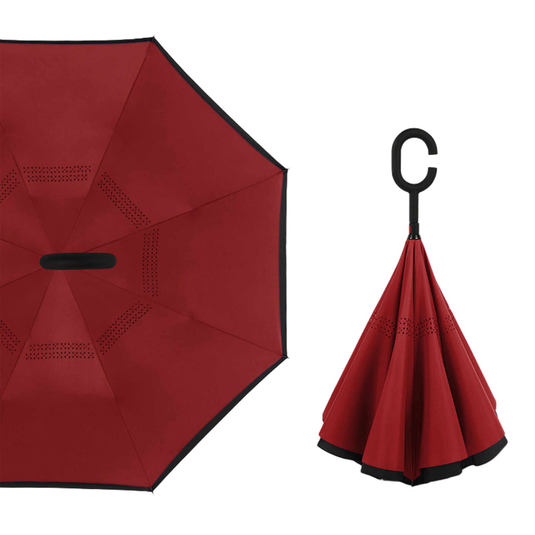 49 Inch Arc Inverted Reverse Umbrella W/C-Shape Handle 2