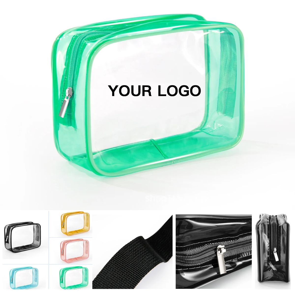 Clear PVC Toiletries Bag With Zipper Closure 2