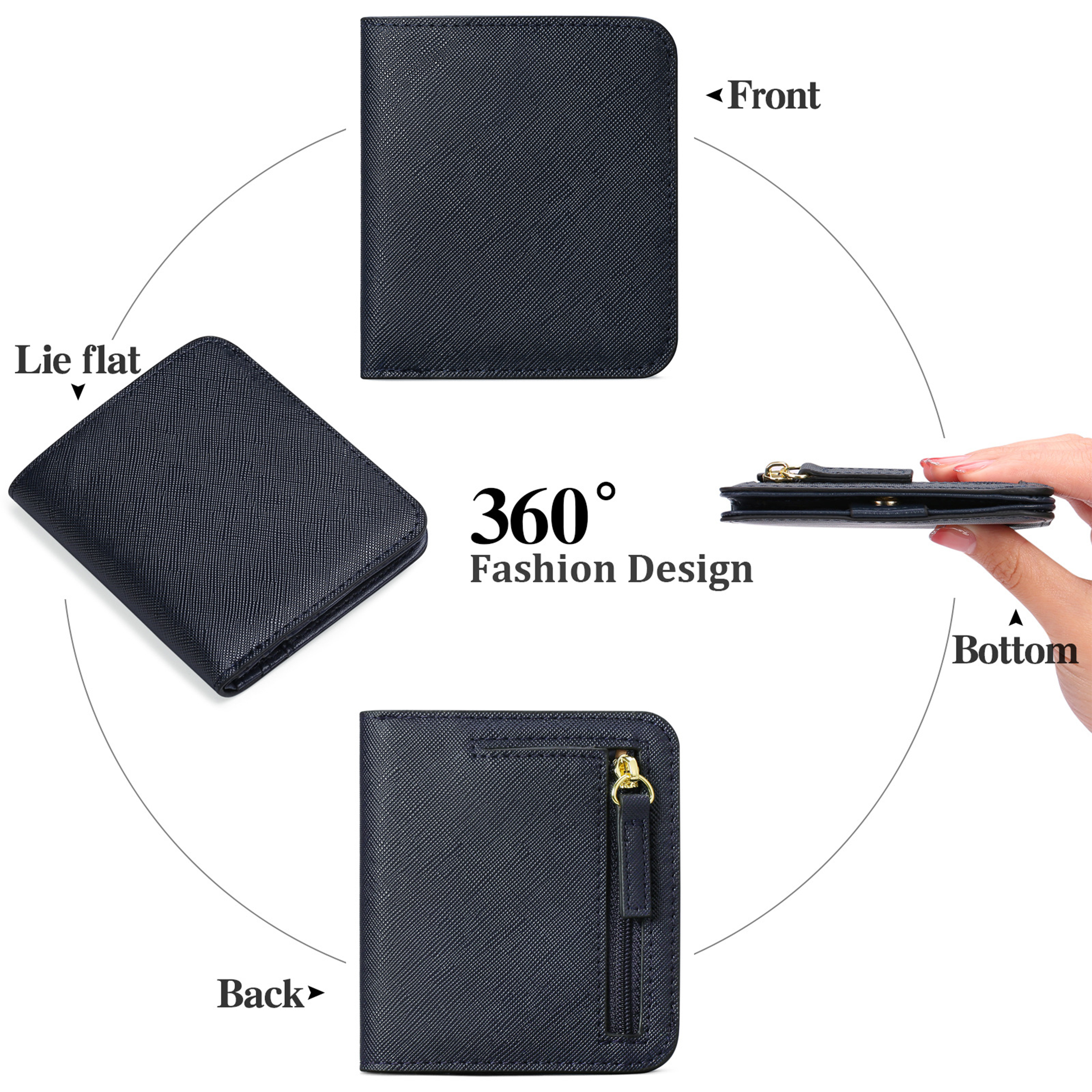 Pu Coin Purse Wallet Rfid Money Clip 7