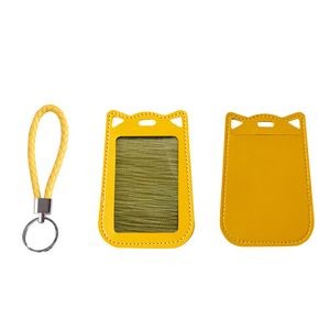 Cat Ear Shaped PU Leather Card Case With Keychain 14