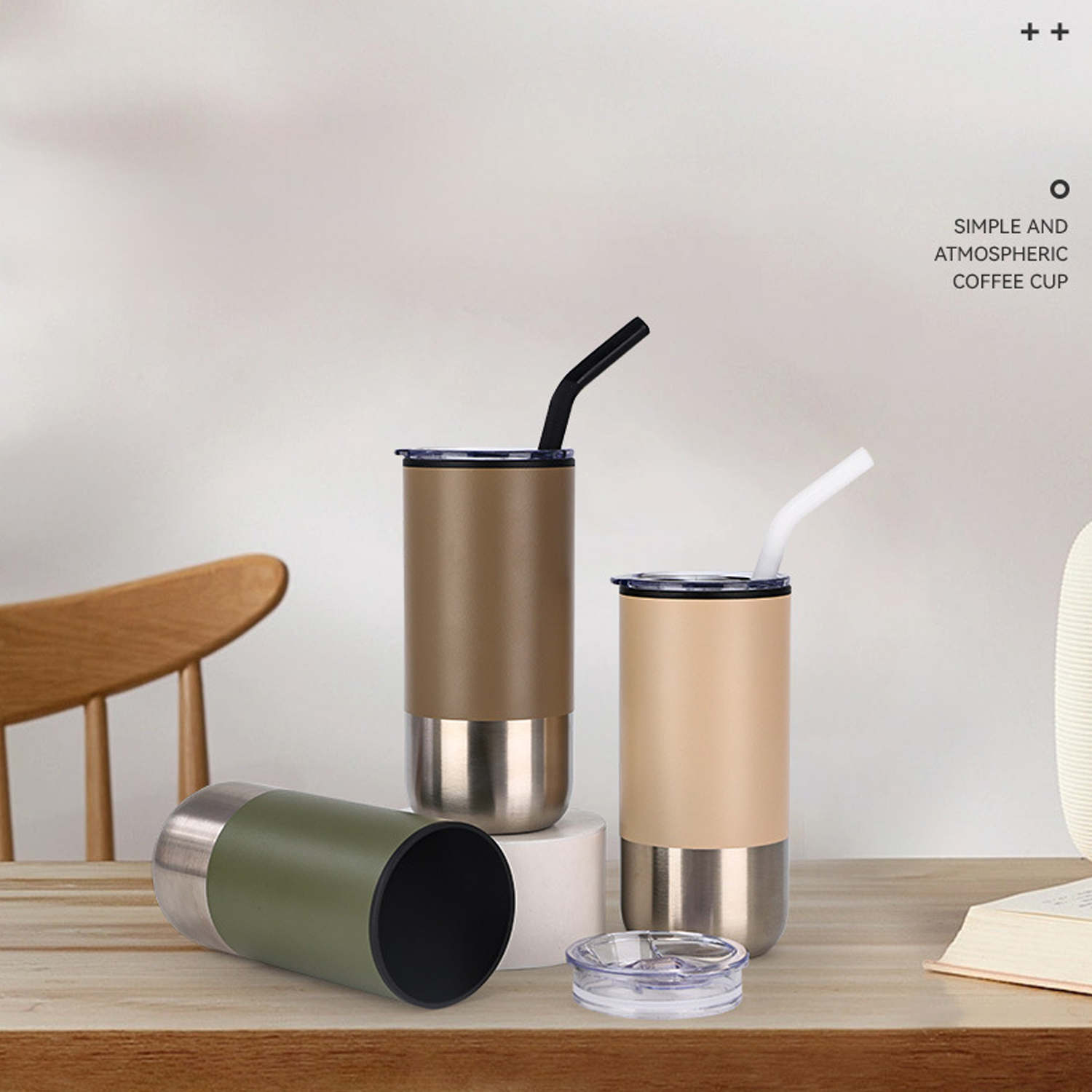 16oz Stainless Steel Vacuum Insulated Tumbler w/ Straw 6