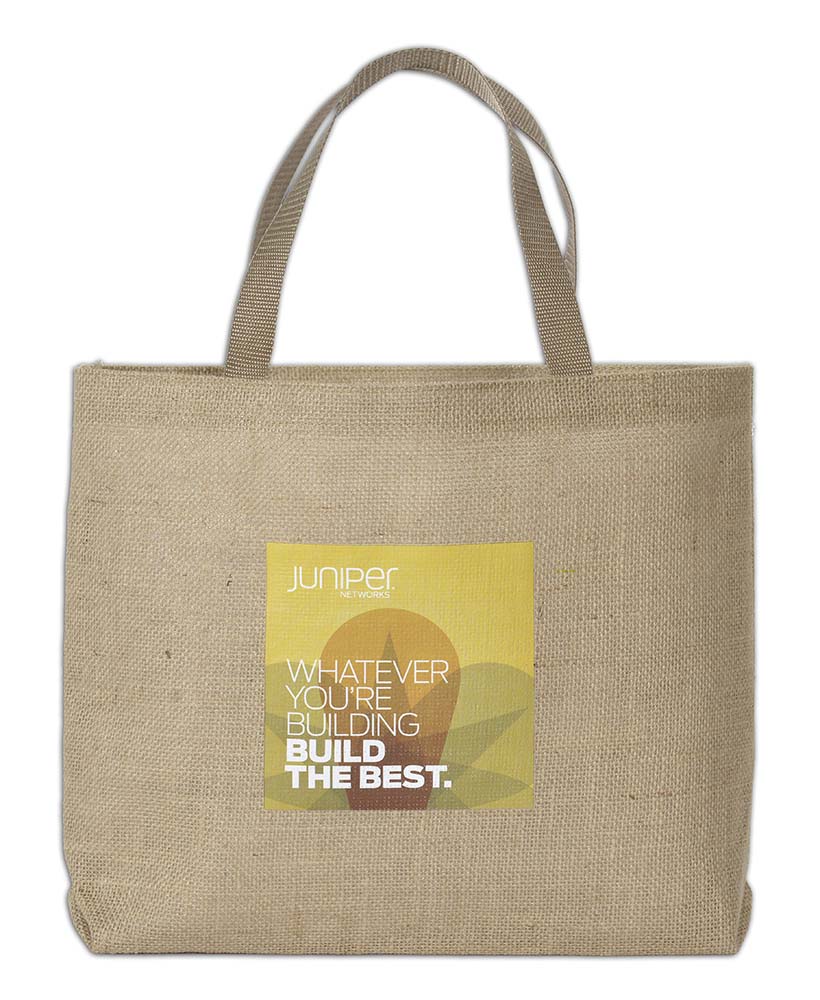 Alpine Laminated Jute/Burlap Tote Bag 18x3x13.5" 2