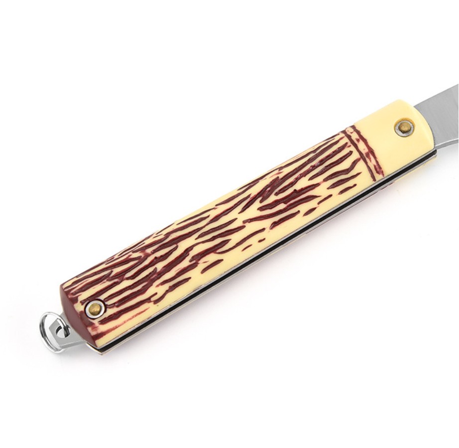 Stainless Steel Folding Pocket Knife with Wood Grain Handle 5