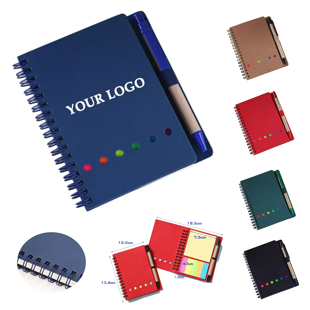 Notebook with sticky notes and pen 4