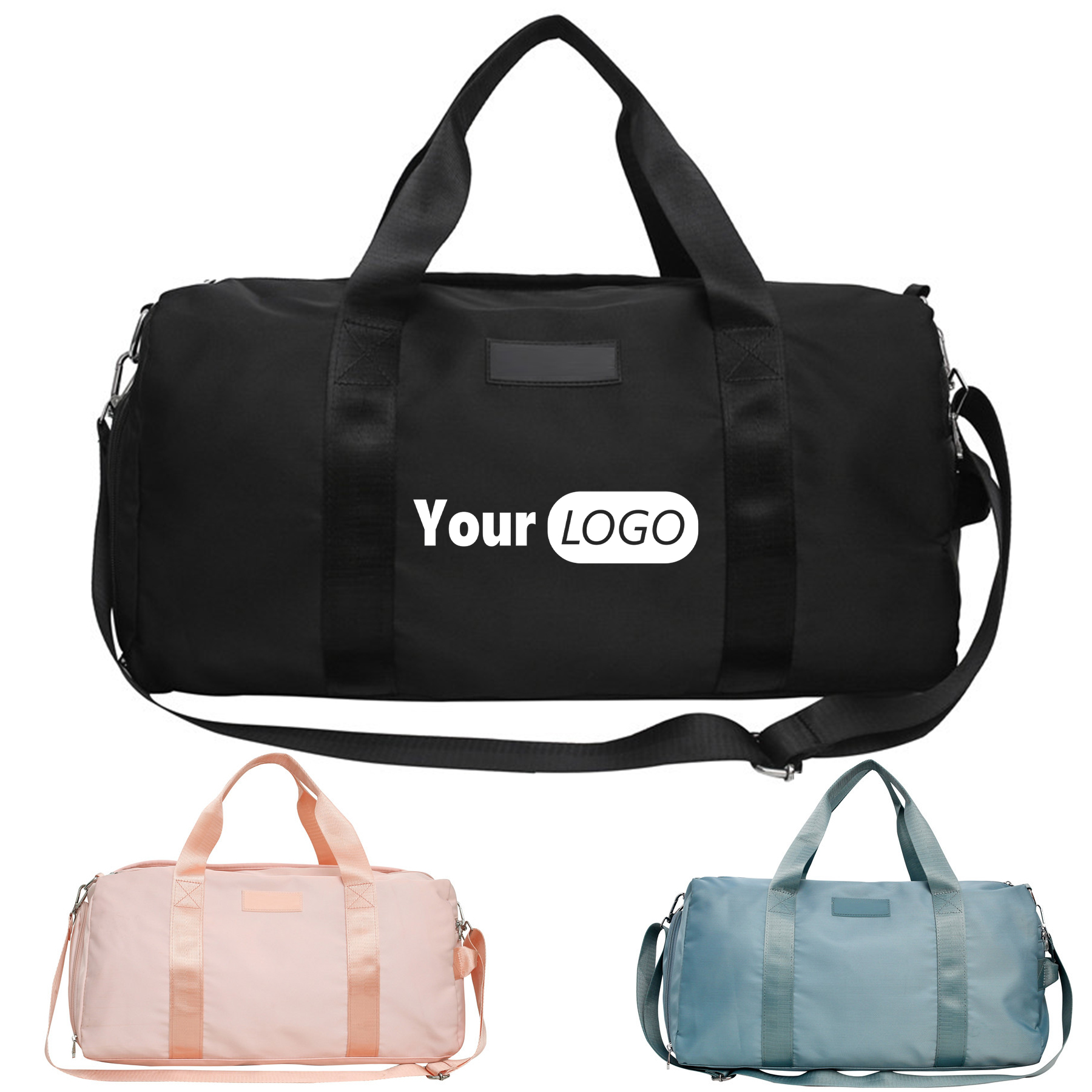 Nylon Travel Duffle Bag with Shoe Compartment & Wet Pocket 2