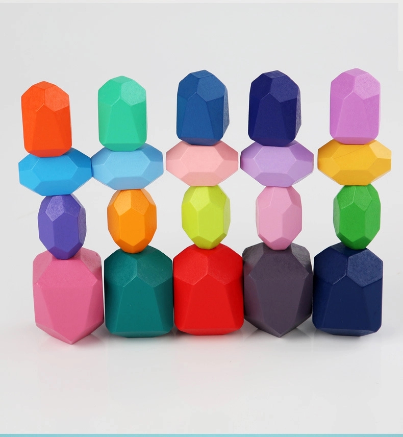 Stacking Stones Toy Wooden Rock 4